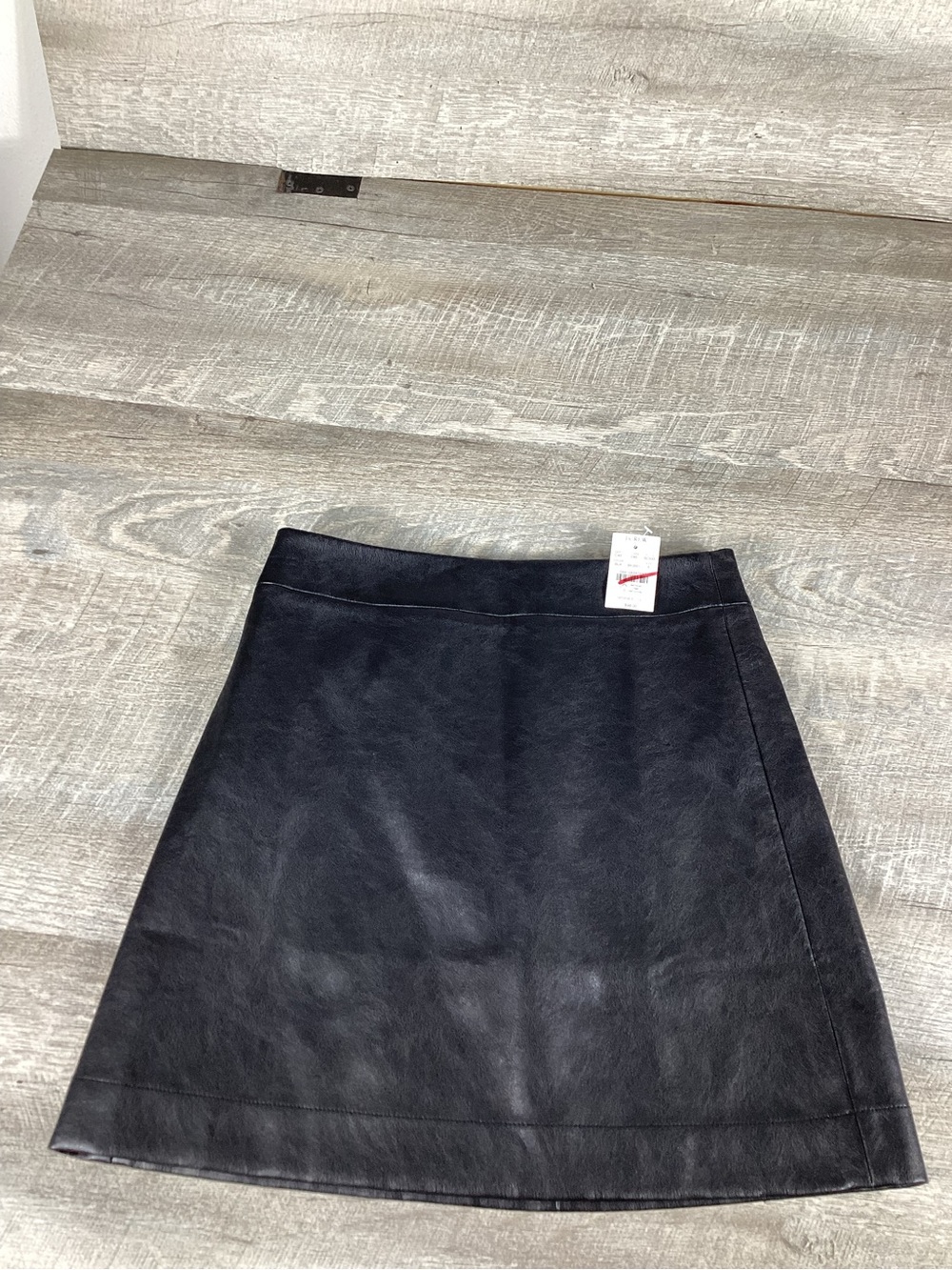 J.Crew Faux Leather Mini Skirt Black Size 6 NWT